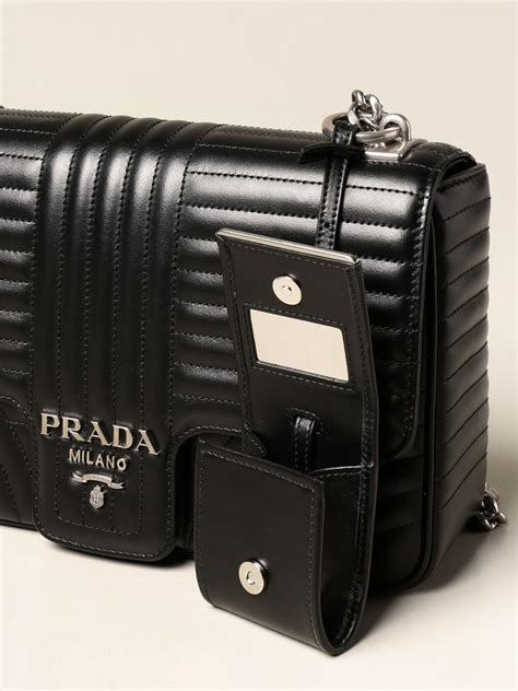 borsa prada con catena e pelle